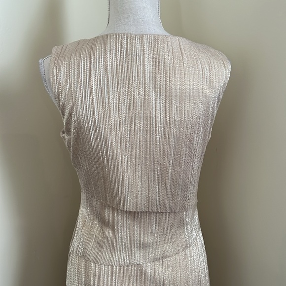 Alex Marie Elegant Gold Sleeveless Dress - Picture 10 of 15